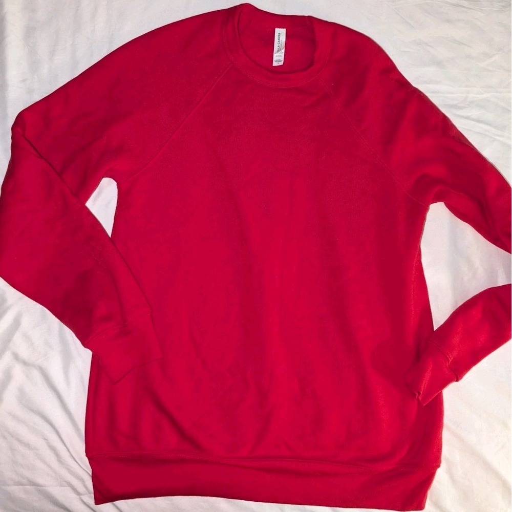 Bella Canvas Fleece‎ Collection Women's Small Red Crewneck Super Soft Sweatshirt